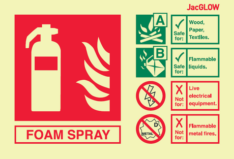 Foam Spray Fire Extinguisher Sign
